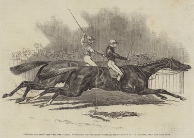 Pyrrhus První a Sir Tatton Sykes bojující o Derby Stakes v Epsomu od James Herring