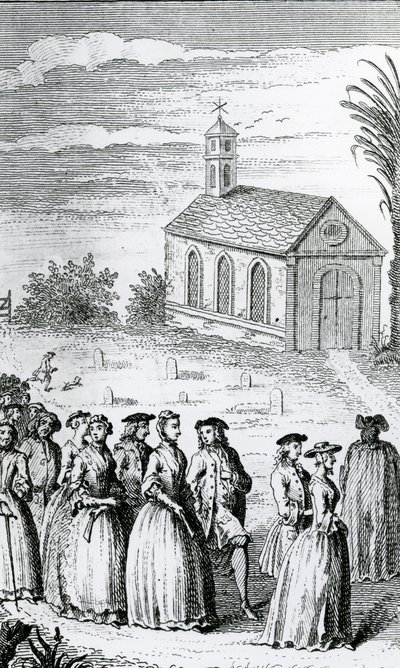 Ilustrace z „Historie dobrodružství Josepha Andrewse a jeho přítele pana Abrahama Adamse“ od Henryho Fieldinga, vydané v roce 1742 od James Hulett