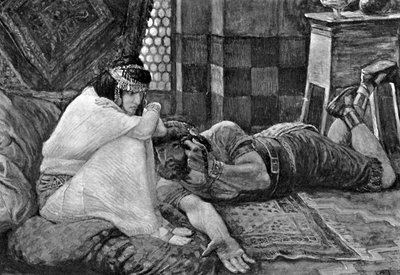 Samson odhalí Dalile své tajemství – Bibli od James Jacques Joseph (after) Tissot