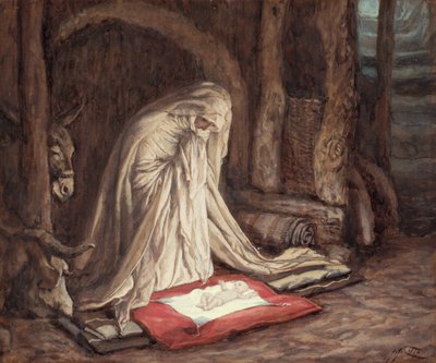 Narození našeho Pána Ježíše Krista, ilustrace pro The Life of Christ, c.1886-94 (kvaš na kartonu) od James Jacques Joseph Tissot