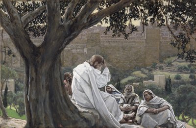 Christ Forelling the Destruction of the Temple, ilustrace pro The Life of Christ, c.1886-94 (wc & kvaš na kartonu) od James Jacques Joseph Tissot