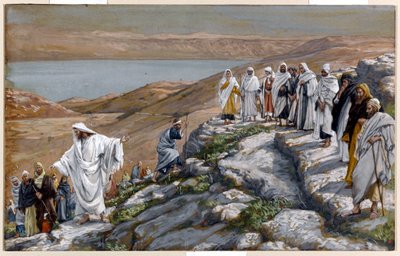 Kristus posílá sedmdesát učedníků, dva po dvou, ilustrace pro Život Krista, kolem 1884-96 (wc a kvaš na kartonu) od James Jacques Joseph Tissot