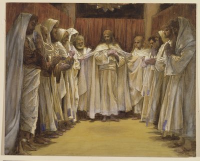 Kristus s dvanácti apoštoly, ilustrace pro Život Kristův, cca 1886-96 (kvaš na kartonu) od James Jacques Joseph Tissot