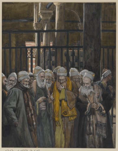Spiknutí Židů, ilustrace ze Života našeho Pána Ježíše Krista, 1886-94 (wc přes grafit na papíře) od James Jacques Joseph Tissot