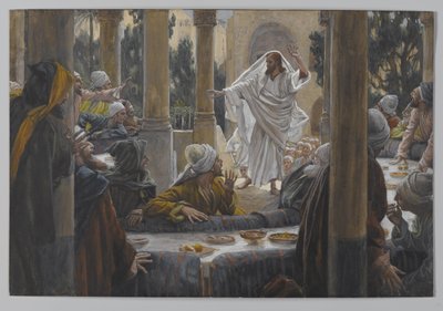 Kletby proti farizeům, ilustrace ze Života našeho Pána Ježíše Krista, 1886-96 (wc přes grafit na papíře) od James Jacques Joseph Tissot