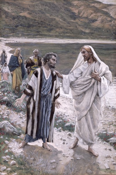 Feed My Lambs, ilustrace pro The Life of Christ, cca 1884-96 (wc a kvaš na kartonu) od James Jacques Joseph Tissot