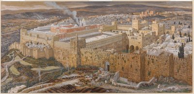 Jerusalem and the Temple of Herodes in Our Lords Time, ilustrace ze Života Krista, cca 1886-94 (wc & kvaš na kartonu) (viz také 101203) od James Jacques Joseph Tissot