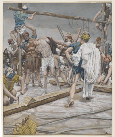 Ježíš se svlékl z oděvu, ilustrace ze Života našeho Pána Ježíše Krista, 1886-94 (wc přes grafit na papíře) od James Jacques Joseph Tissot