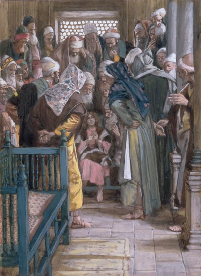 Ježíš uprostřed lékařů, ilustrace k The Life of Christ, c.1886-96 (kvaš na kartonu) od James Jacques Joseph Tissot