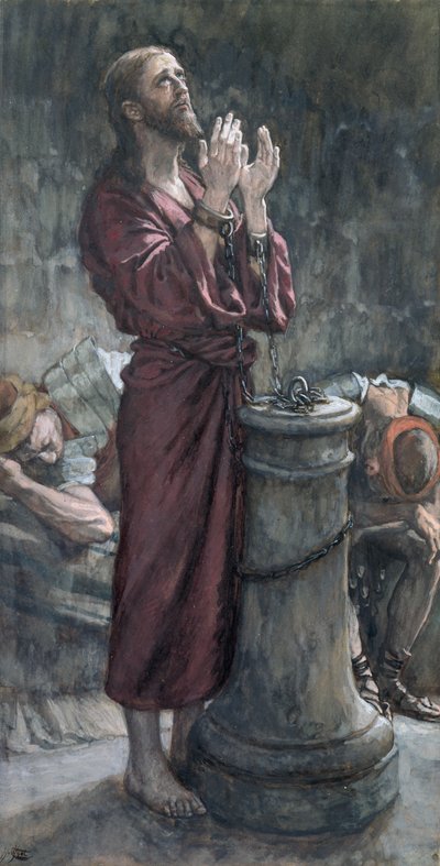 Jesus in Prison, ilustrace k The Life of Christ, c.1884-96 (wc & kvaš na kartonu) od James Jacques Joseph Tissot