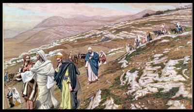 Ježíš na cestě do Galileje, ilustrace k The Life of Christ, c.1886-96 (kvaš na kartonu) od James Jacques Joseph Tissot