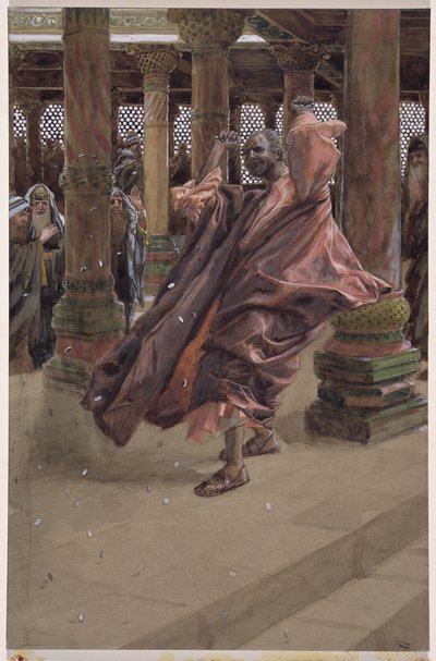 Jidáš se kaje a vrací peníze, ilustrace pro The Life of Christ, c.1886-94 (wc & kvaš na kartonu) od James Jacques Joseph Tissot