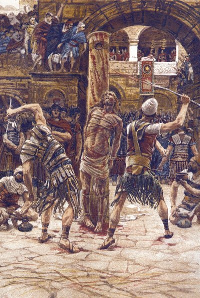 La bičování du visage – Bičování tváře – z „“Života našeho Pána Ježíše Krista““ – 1899 od Jamese Tissota – La vie de notre seigneur Jesus Christ, od Jacquese Josepha (Jacques-Joseph) Tissot dit James Tissot ( 1836-1902) od James Jacques Joseph Tissot