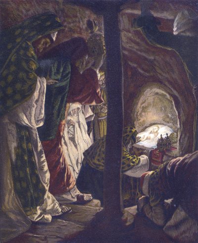 Klanění tří králů – z „“Života našeho Pána Ježíše Krista““ – 1899, James Tissot – La vie de notre seigneur Jesus Christ, Jacques Joseph (Jacques-Joseph) Tissot dit James Tissot (1836-1902) od James Jacques Joseph Tissot