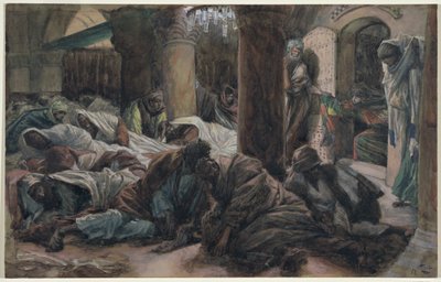 Marie Magdalena běží a říká učedníkům, že Tělo Kristovo již není v hrobě, ilustrace pro The Life of Christ, c.1886-94 (wc & kvaš na kartonu) od James Jacques Joseph Tissot