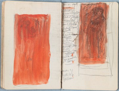 Stránky z alba Sketches for The Life of Our Lord Jesus Christ, pozdní 80. léta 19. století (grafit a praní na papíře) od James Jacques Joseph Tissot