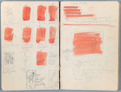 Stránky z alba Sketches for The Life of Our Lord Jesus Christ, pozdní 80. léta 19. století (grafit a praní na papíře) od James Jacques Joseph Tissot
