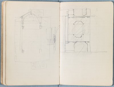 Stránky z alba Sketches for The Life of Our Lord Jesus Christ, pozdní 80. léta 19. století (grafit a praní na papíře) od James Jacques Joseph Tissot
