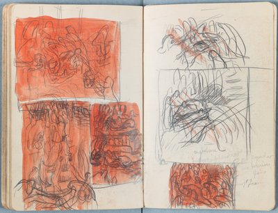 Stránky z alba Sketches for The Life of Our Lord Jesus Christ, pozdní 80. léta 19. století (grafit a praní na papíře) od James Jacques Joseph Tissot