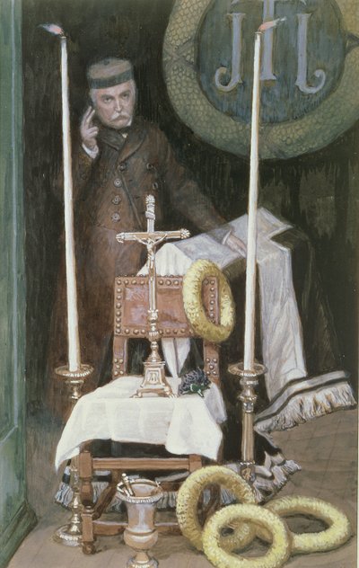 Portrét poutníka (Autoportrét), ilustrace pro Život Krista, cca 1886-96 (kvaš na kartonu) od James Jacques Joseph Tissot