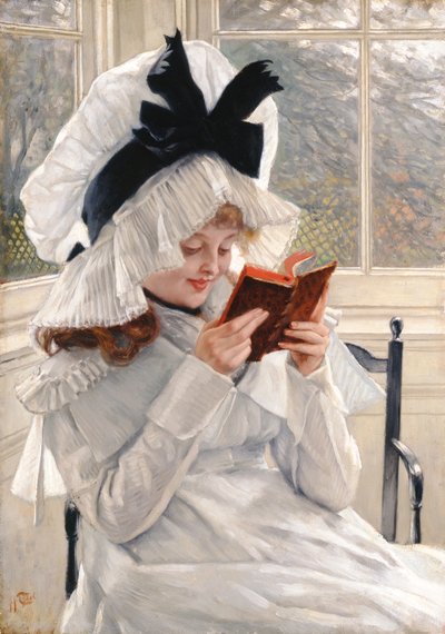 Čtení knihy, 1872-73 od James Jacques Joseph Tissot