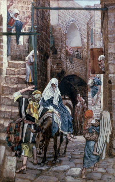 Svatý Josef hledá nocleh v Betlémě, ilustrace pro Život Kristův, cca 1886-94 od James Jacques Joseph Tissot