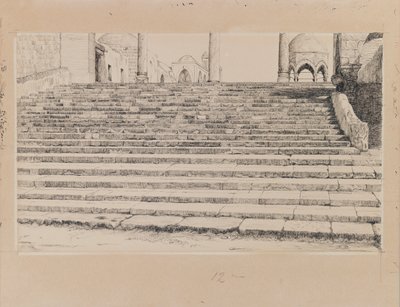Schodiště soudu Haram, ilustrace ze Života našeho Pána Ježíše Krista (inkoust a grafit na kartonu) od James Jacques Joseph Tissot