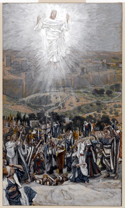 Nanebevstoupení z Olivetské hory, ilustrace pro Život Krista, cca 1884-96 (wc a kvaš na kartonu) od James Jacques Joseph Tissot