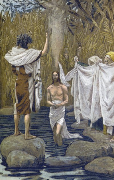 The Bapteme of Jesus – The Baptim of Jesus – z „“Života našeho Pána Ježíše Krista““ – 1899 od Jamese Tissota – The Life of Our Lord Jesus Christ, by Jacques Joseph (Jacques Joseph) Tissot dit James Tissot (1836- 1902) od James Jacques Joseph Tissot