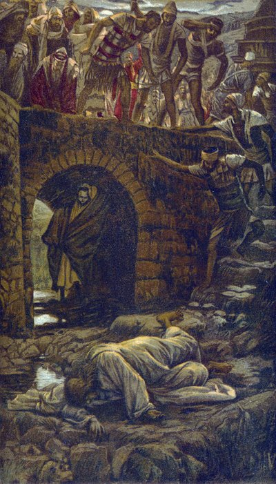 Most přes potok Kedron – z „“Života našeho Pána Ježíše Krista“ – 1899 od Jamese Tissota – La vie de notre seigneur Jesus Christ, od Jacquese Josepha (Jacques-Joseph) Tissot dit James Tissot (1836-1902) od James Jacques Joseph Tissot