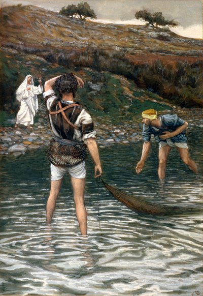Povolání svatého Petra a svatého Ondřeje, ilustrace pro Život Kristův, cca 1886-94 od James Jacques Joseph Tissot