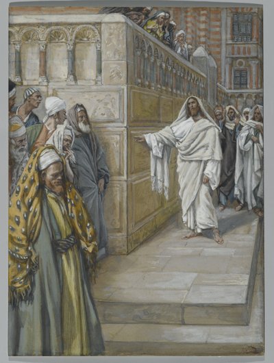 The Corner Stone, ilustrace ze Života našeho Pána Ježíše Krista, 1886-94 (wc přes grafit na papíře) od James Jacques Joseph Tissot