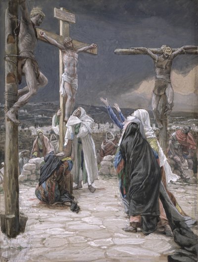Ježíšova smrt, ilustrace k Životu Krista, cca 1884-96 (wc a kvaš na kartonu) od James Jacques Joseph Tissot