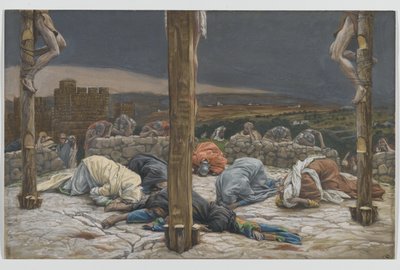 Zemětřesení, ilustrace ze Života našeho Pána Ježíše Krista, 1886-94 (wc přes grafit na papíře) od James Jacques Joseph Tissot