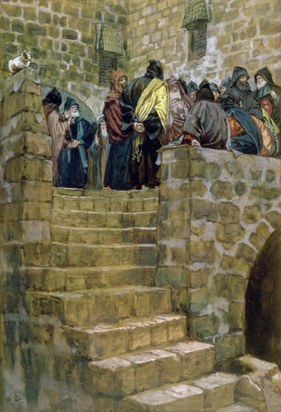 The Evil Counsel of Caiaphas, ilustrace pro The Life of Christ, c.1886-96 (kvaš na kartonu) od James Jacques Joseph Tissot
