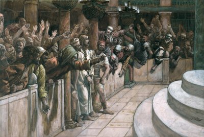 Falešný svědek, ilustrace pro The Life of Christ, c.1884-96 (wc & kvaš na kartonu) od James Jacques Joseph Tissot