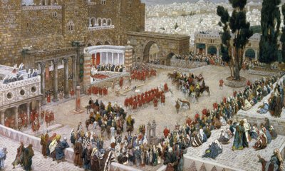Fórum Jeruzalém, jak je viděno shora, ilustrace k Životu Krista, c.1886-96 (kvaš na kartonu) od James Jacques Joseph Tissot