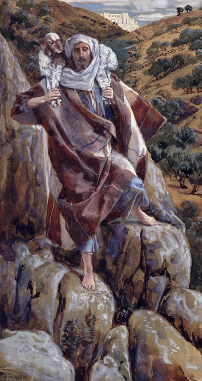 Dobrý pastýř, ilustrace pro The Life of Christ, c.1886-94 (kvaš na kartonu) od James Jacques Joseph Tissot