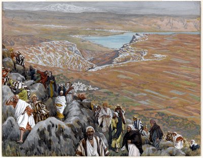 Lidé hledají Krista, aby ho učinili králem, ilustrace pro The Life of Christ, c.1886-94 (wc & kvaš na kartonu) od James Jacques Joseph Tissot