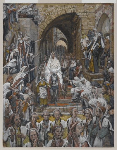 Procesí v ulicích Jeruzaléma, ilustrace ze Života našeho Pána Ježíše Krista, 1886-94 (wc přes grafit na papíře) od James Jacques Joseph Tissot