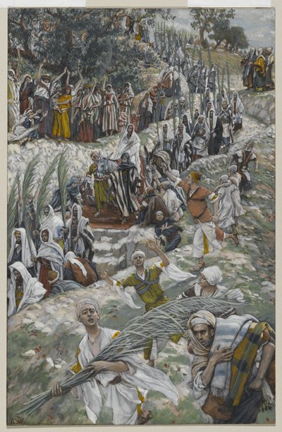 Procesí na Olivové hoře, ilustrace ze Života našeho Pána Ježíše Krista, 1886-94 (wc přes grafit na papíře) od James Jacques Joseph Tissot