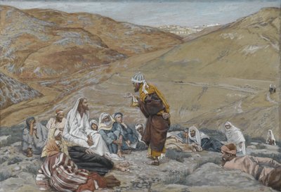 Písař stál, aby pokoušel Ježíše, ilustrace ze Života našeho Pána Ježíše Krista, 1886-94 (wc přes grafit na papíře) od James Jacques Joseph Tissot