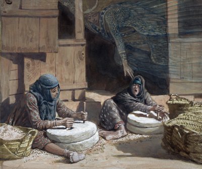 The Two Women at the Mill, ilustrace pro The Life of Christ, c.1886-94 (wc & kvaš na kartonu) od James Jacques Joseph Tissot
