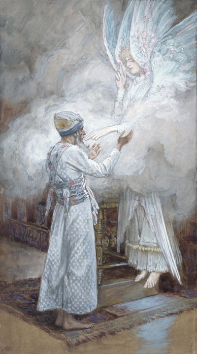 The Vision of Zachariáš, ilustrace pro The Life of Christ, c.1886-94 (wc & kvaš na kartonu) od James Jacques Joseph Tissot