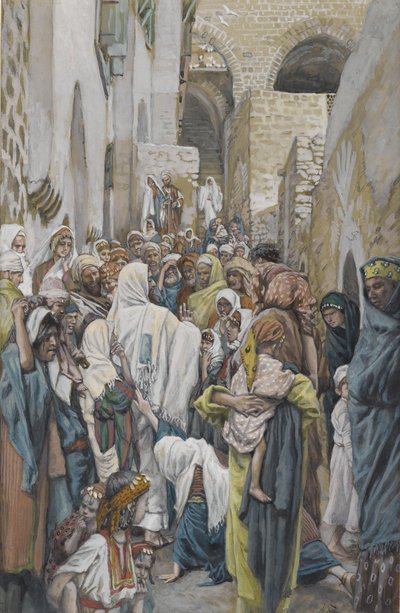 Žena s problémem krve, ilustrace ze Života našeho Pána Ježíše Krista (wc přes grafit na papíře) od James Jacques Joseph Tissot