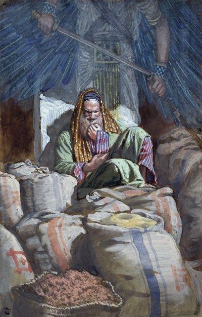 Ty blázne, tuto noc od tebe bude vyžadována tvá duše, ilustrace pro The Life of Christ, c.1886-94 (wc & kvaš na kartonu) od James Jacques Joseph Tissot