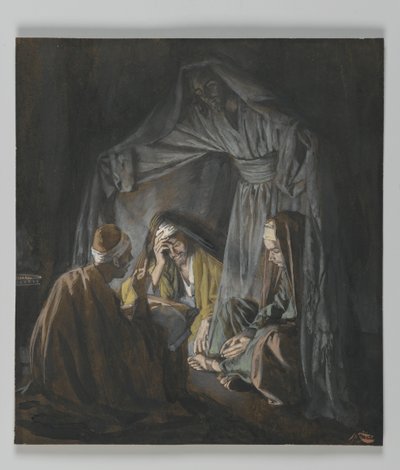 Dva nebo tři shromážděni v mém jménu, ilustrace ze Života našeho Pána Ježíše Krista (wc přes grafit na papíře) od James Jacques Joseph Tissot