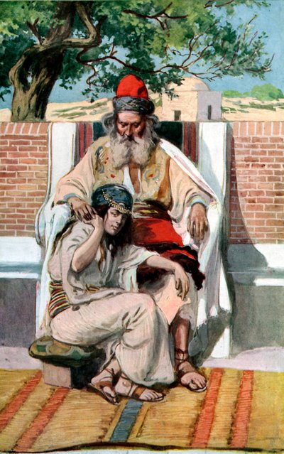 David a Abishag od J James Tissot - Bible od James Jacques Joseph after Tissot