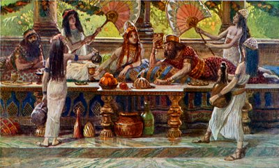 Ester hoduje s králem, Tissot - Bible od James Jacques Joseph after Tissot