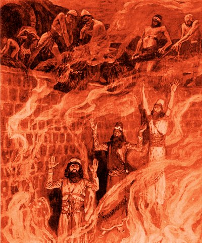 V ohnivé peci od J James Tissot - Bible od James Jacques Joseph after Tissot